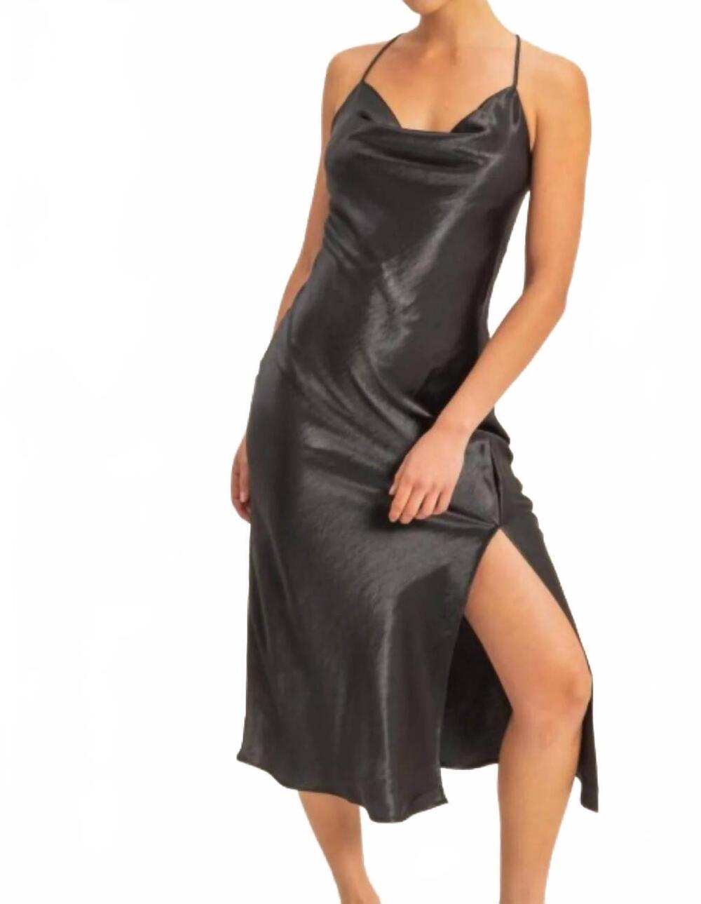 NEW HYFVE crazy love midi dress in black